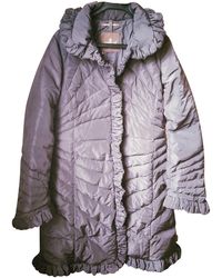 Moncler Mantel Long en Polyester Marron