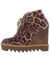 Stella McCartney Synthetikpelz Geschnürt Boots - Braun