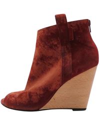 Chanel Stiefeletten Samt Bordeauxrot