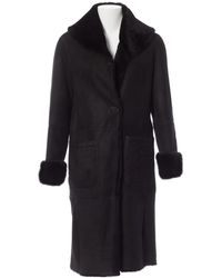 Max Mara Shearling Coat - Black