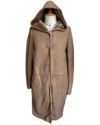Max Mara Mantel en Suede Camel - Multicolore