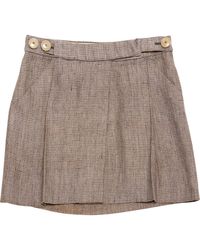 Chloé Leinen Mini Rock - Grau