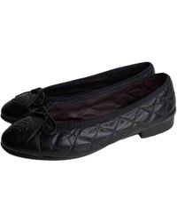 Chanel Bailarinas de Cuero - Negro