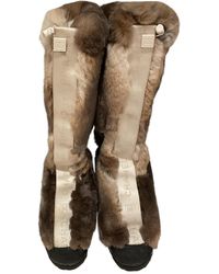 Chanel Stivali con pelo in Coniglio - Grigio