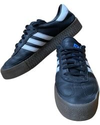 adidas samba black leather trainers