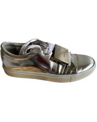 Acne Studios Deportivas en cuero plateado - Multicolor