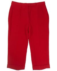 Valentino \n Red Silk Trousers