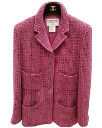 Chanel Chaqueta en tweed rosa
