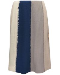 Chanel Wolle Halblang Rock - Blau