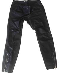 Maje Black Leather Trousers