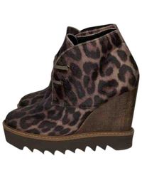 Stella McCartney Boots en Toile Marron