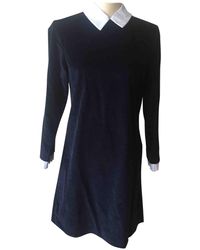 Sandro Samt Mini kleid - Blau