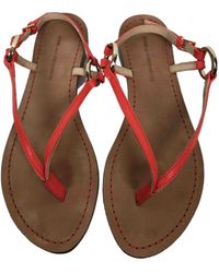 Diane von Furstenberg Leder Sandalen - Orange