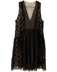 Sandro Spitze Mini kleid - Schwarz