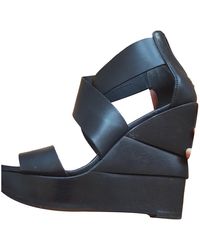 Diane von Furstenberg Leder Sandalen - Schwarz