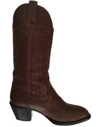 Chanel Botas tejanas de Cuero - Marrón