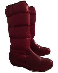 Moncler Bottes en Caoutchouc Rouge