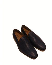 Ferragamo Mocasines en cuero azul