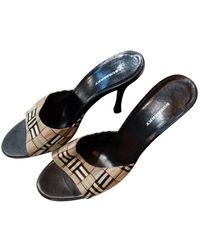 Burberry Cloth Mules - Natural