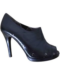 Diane von Furstenberg Leder Opentoes stiefel - Schwarz