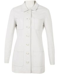 Chanel Cappotto in pelle bianco