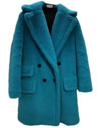 Max Mara Teddy Bear Icon Wool Coat - Blue