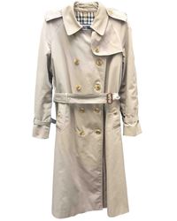 Burberry Beige Cotton Trench Coats - Natural