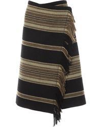 Isabel Marant Wolle Halblang Rock - Schwarz