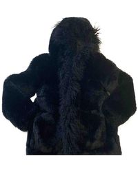 Maje Black Faux Fur Coats