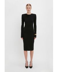 Victoria Beckham - Long Sleeve Fitted Dress - Lyst
