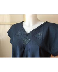 Sandro Robe courte coton bleu