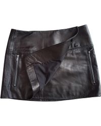 Diane von Furstenberg Jupe mi-longue cuir noir