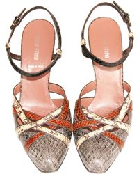 Miu Miu Escarpins compensés python multicolore