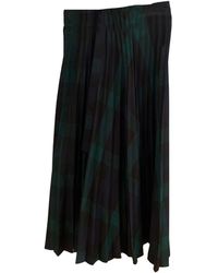 Sandro Jupe longue polyester kaki - Multicolore