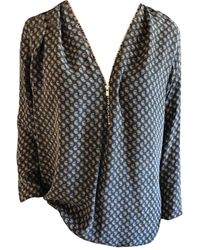 Sandro Dos-nu soie bleu