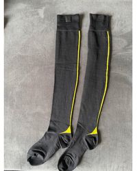 Chanel Chaussettes mi-cuisse coton noir