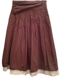 Maje Jupe longue coton marron