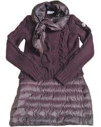 Moncler Robe mi-longue laine rouge