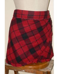 Isabel Marant Jupe courte laine mélangée multicolore - Rouge