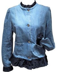 Moncler Veste en jean coton bleu