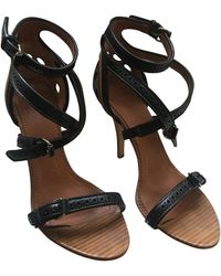 Givenchy Sandales à talons cuir noir