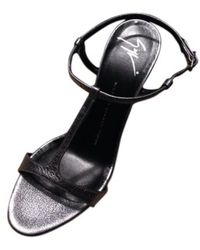 Giuseppe Zanotti Sandales à talons cuir argent - Métallisé