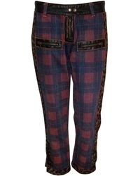 Jean Paul Gaultier Pantalon droit coton multicolore - Bleu
