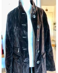 Moncler Manteau velours marron