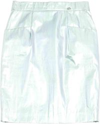 Chanel Jupe mi-longue polyester argent - Métallisé