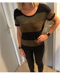 Sandro Top, tee-shirt lin autre - Noir