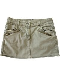 Sandro Jupe en jean coton kaki - Multicolore