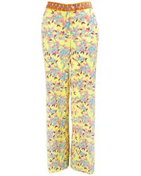 Jean Paul Gaultier Pantalon large polyester multicolore - Jaune