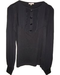 Maje Blouse 85% soie,15% cachemire noir