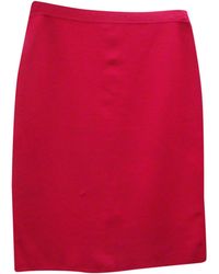 Chanel Jupe mi-longue laine rouge